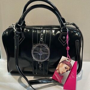 NWT Paris Hilton Crossbody Satchel w/two way handles, inside zipper/Slip pockets